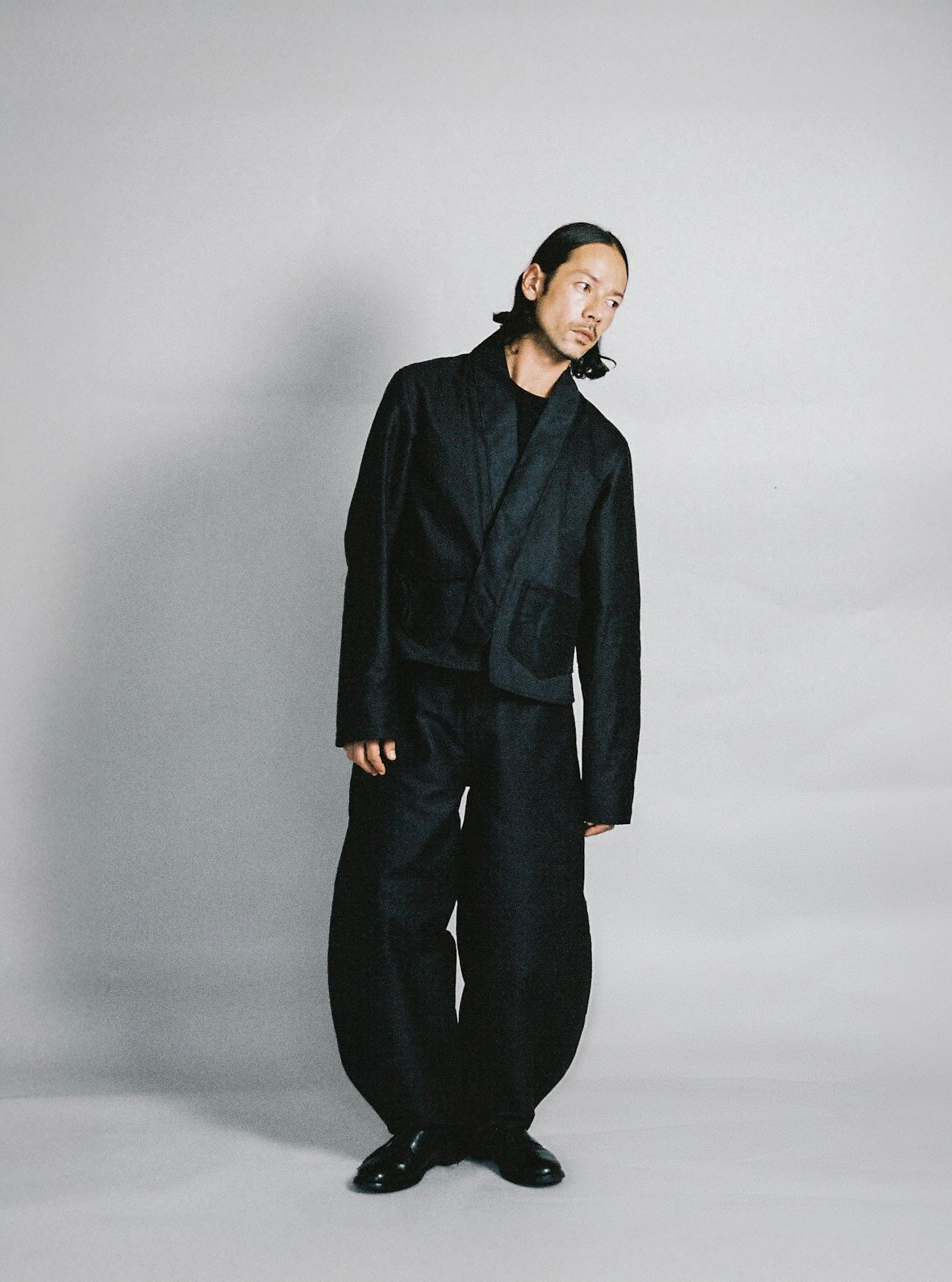 Below Knee Balloon Pants Black Moleskin