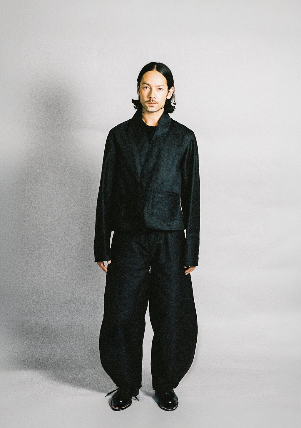 Below Knee Balloon Pants Black Moleskin