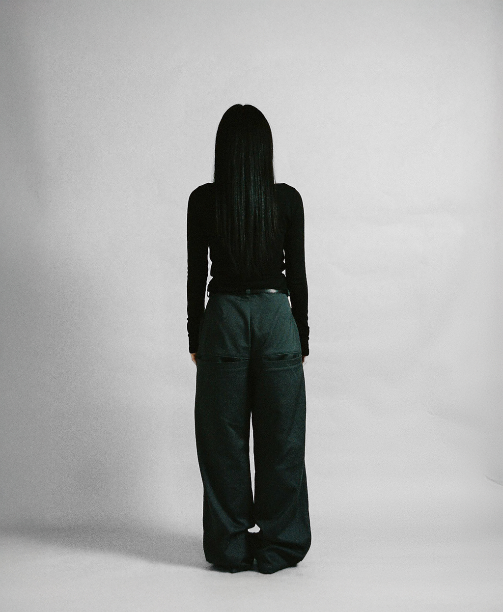 Welted Back Pocket Pants Grey Ripstop Cotton Twill