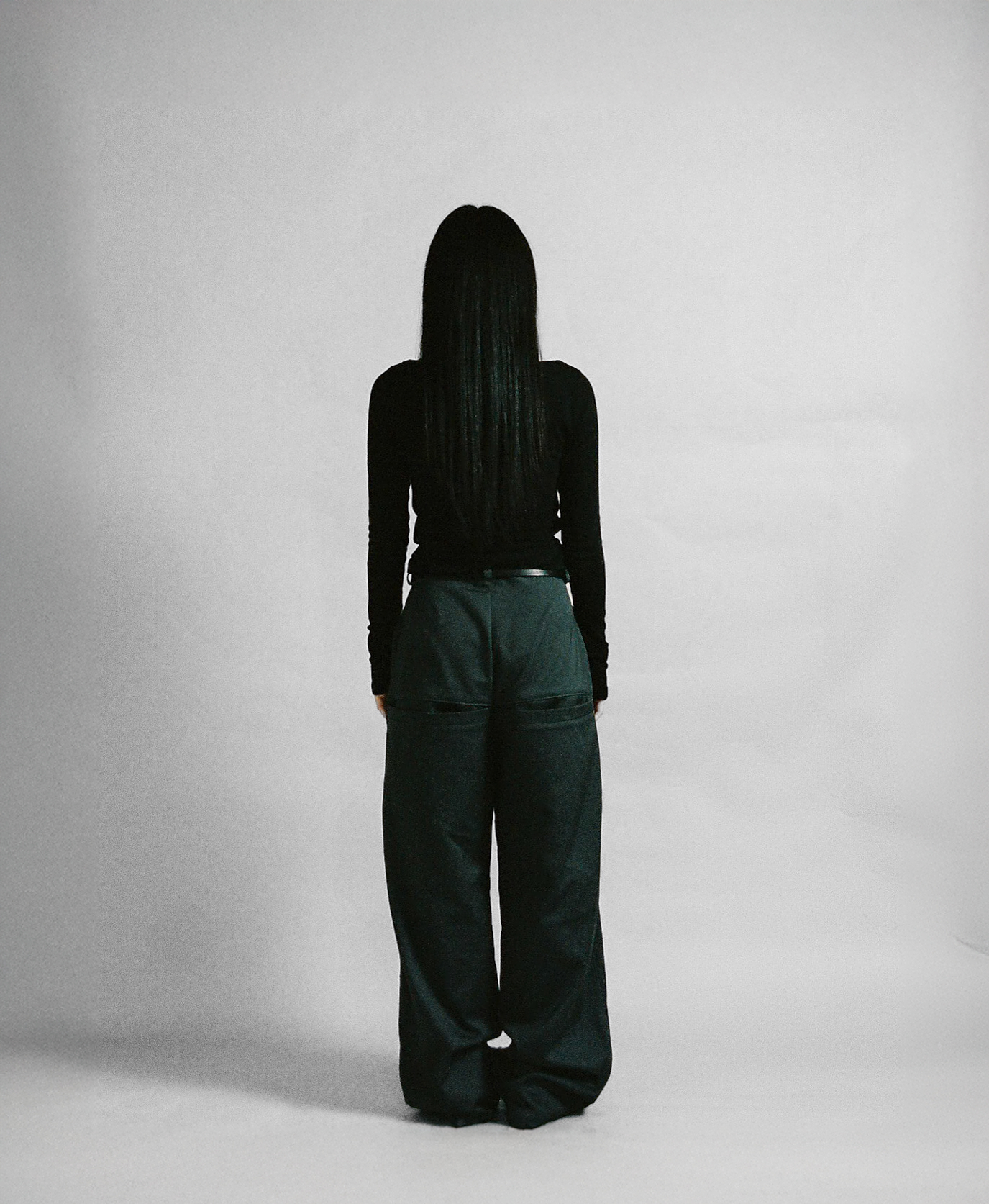 Welted Back Pocket Pants Grey Ripstop Cotton Twill