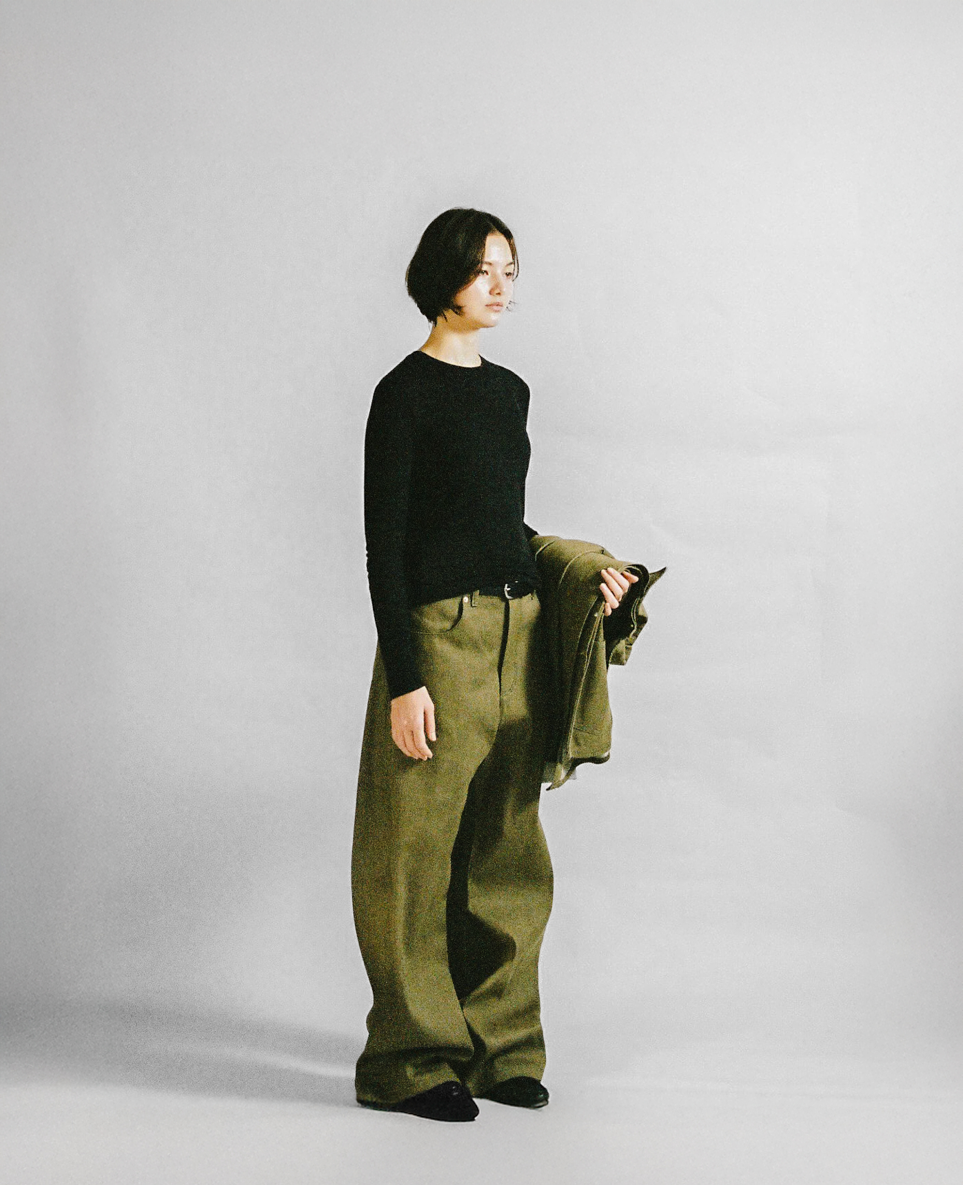 Straight-Wide Jeans Green Selvedge Denim