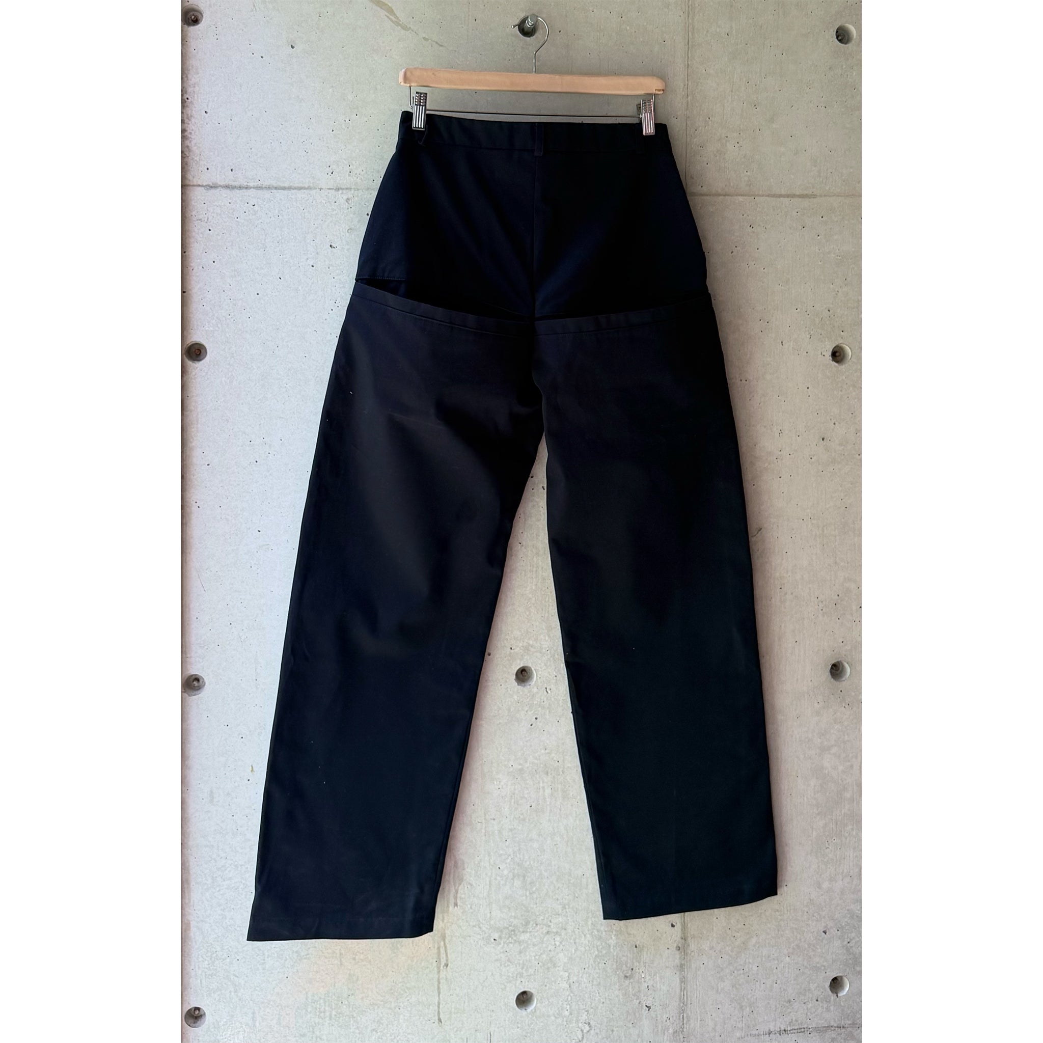 Welted Back Pocket Pants Navy Blue Twill