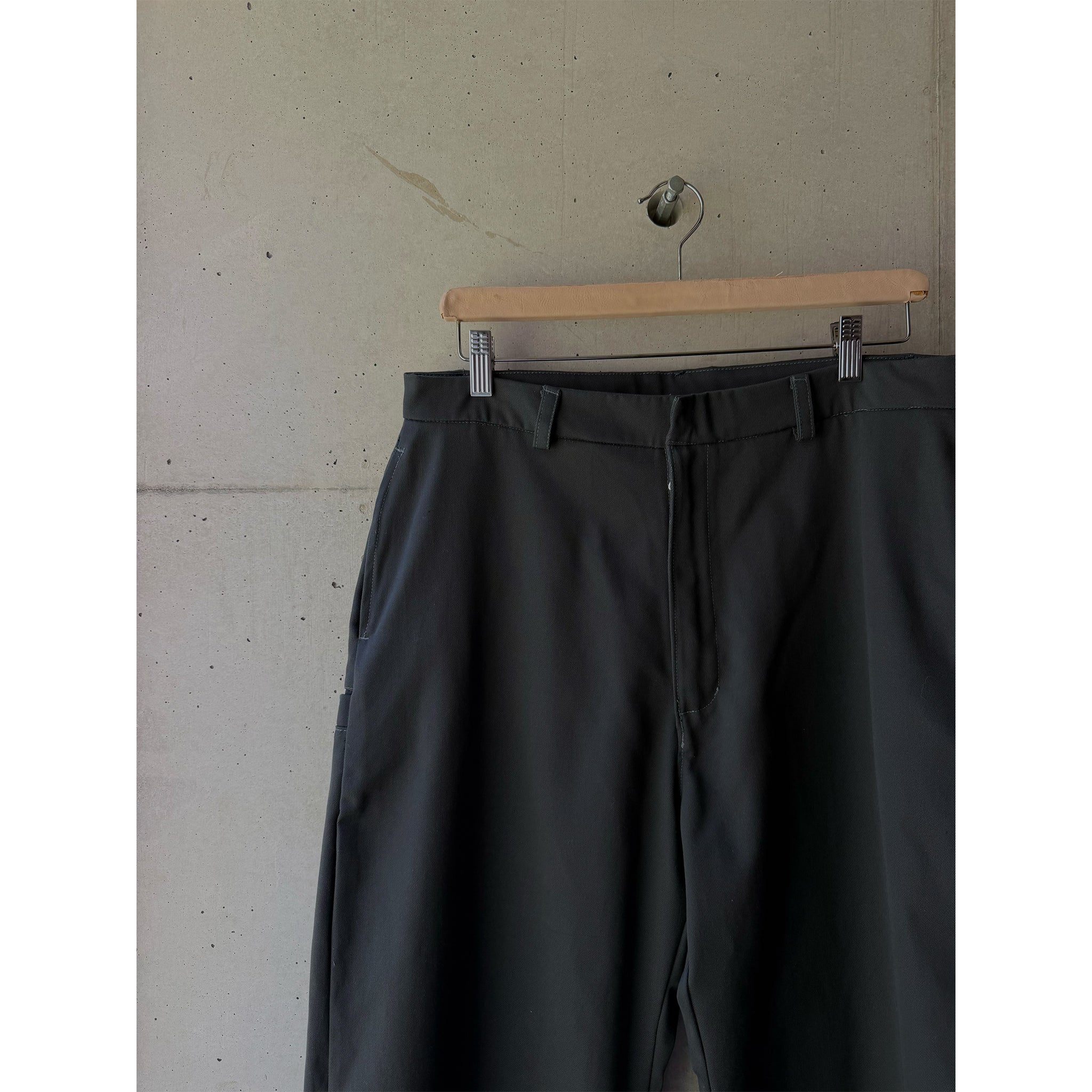 Welted Back Pocket Pants Grey Ripstop Cotton Twill