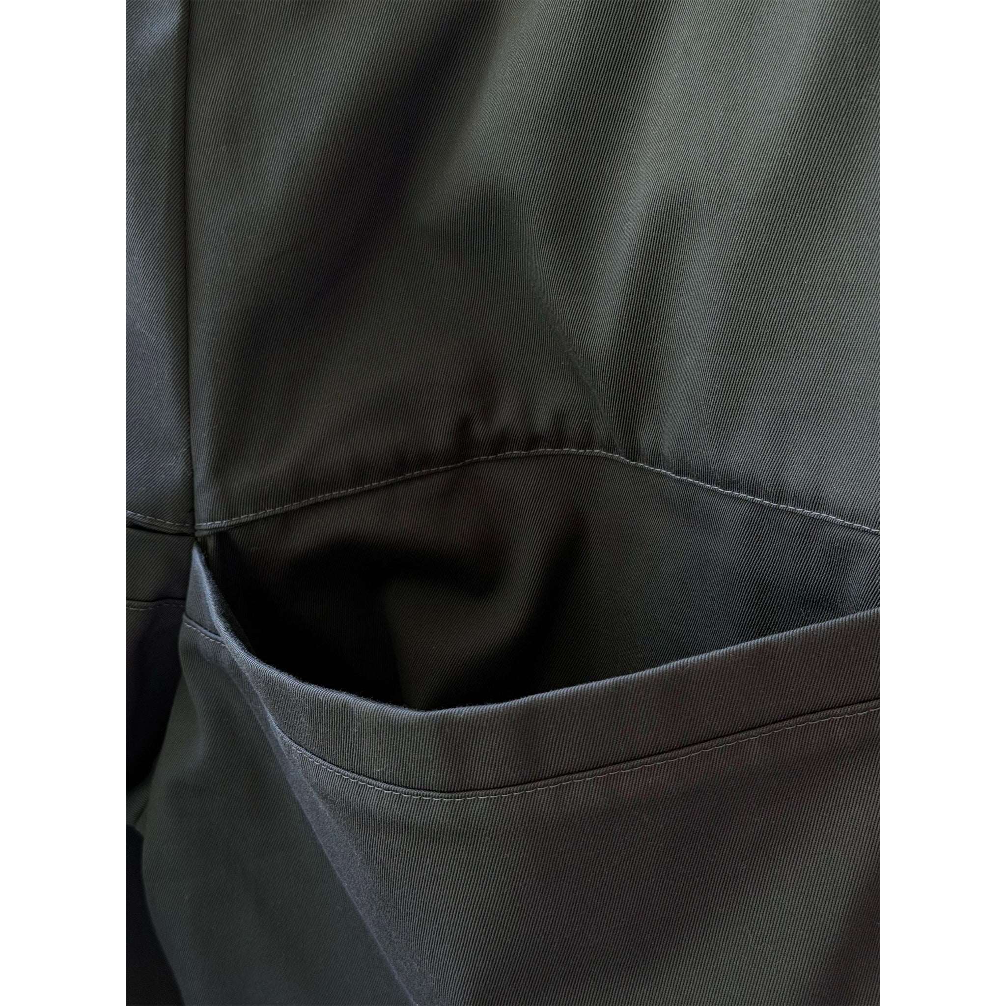 Welted Back Pocket Pants Grey Ripstop Cotton Twill