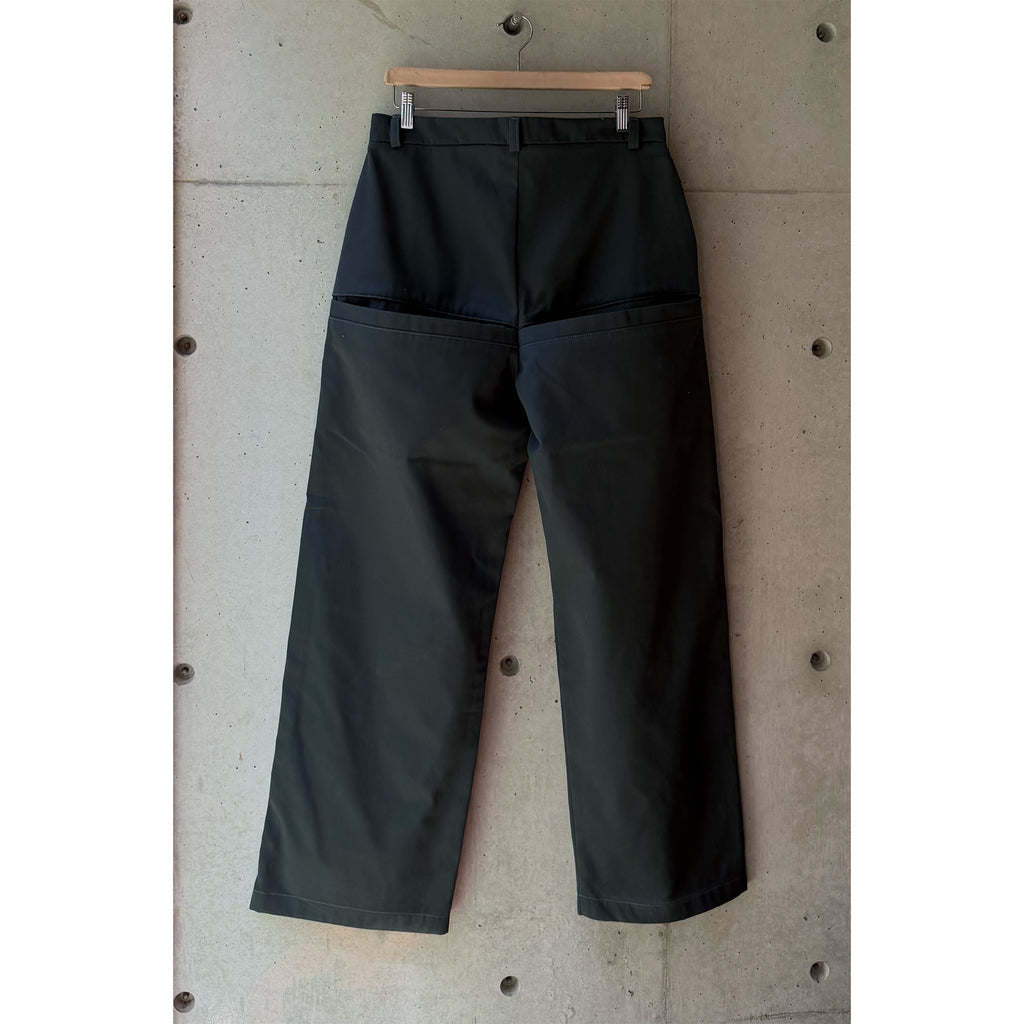 Welted Back Pocket Pants Grey Ripstop Cotton Twill
