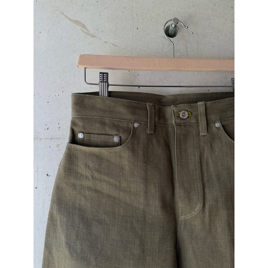 Straight-Wide Jeans Green Selvedge Denim