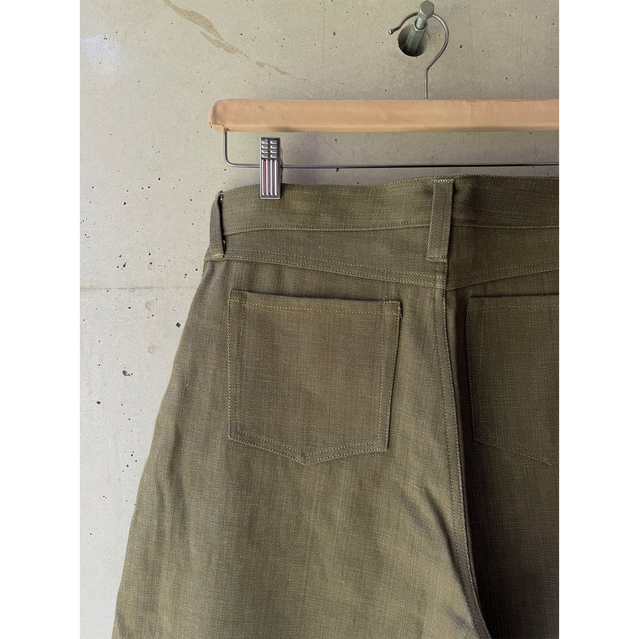 Straight-Wide Jeans Green Selvedge Denim