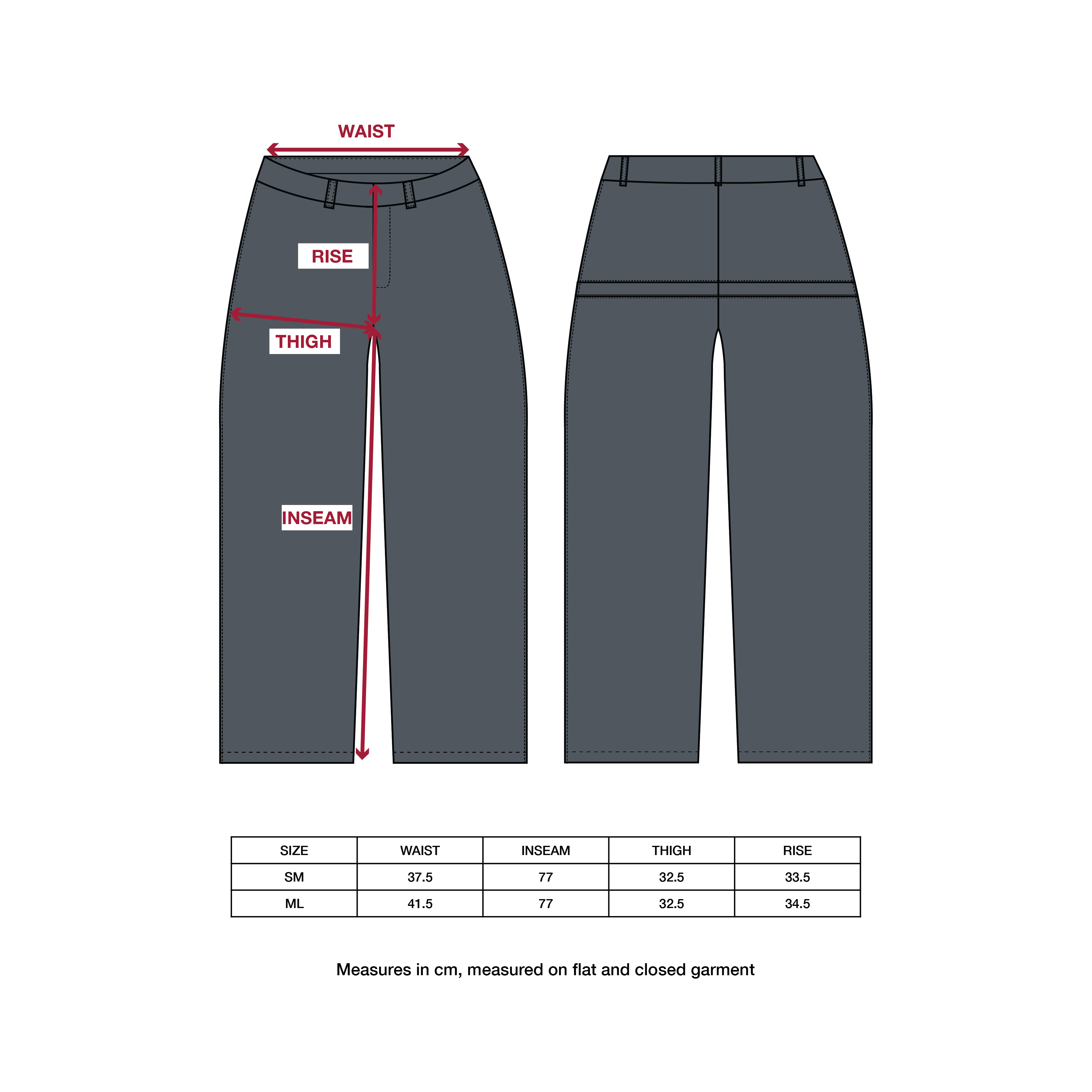 Welted Back Pocket Pants Grey Ripstop Cotton Twill