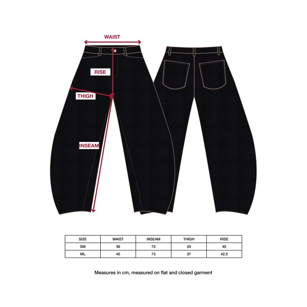 Below Knee Balloon Pants Black Moleskin