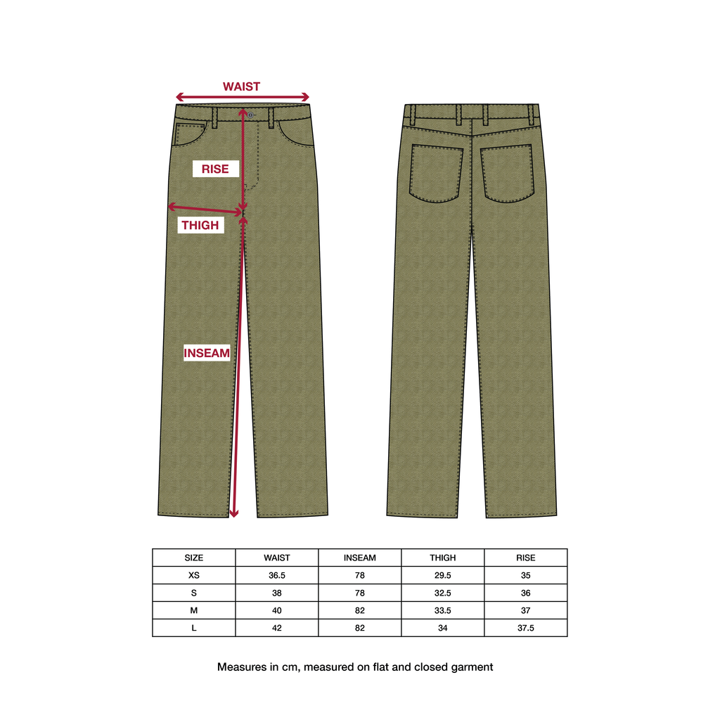 Straight-Wide Jeans Green Selvedge Denim